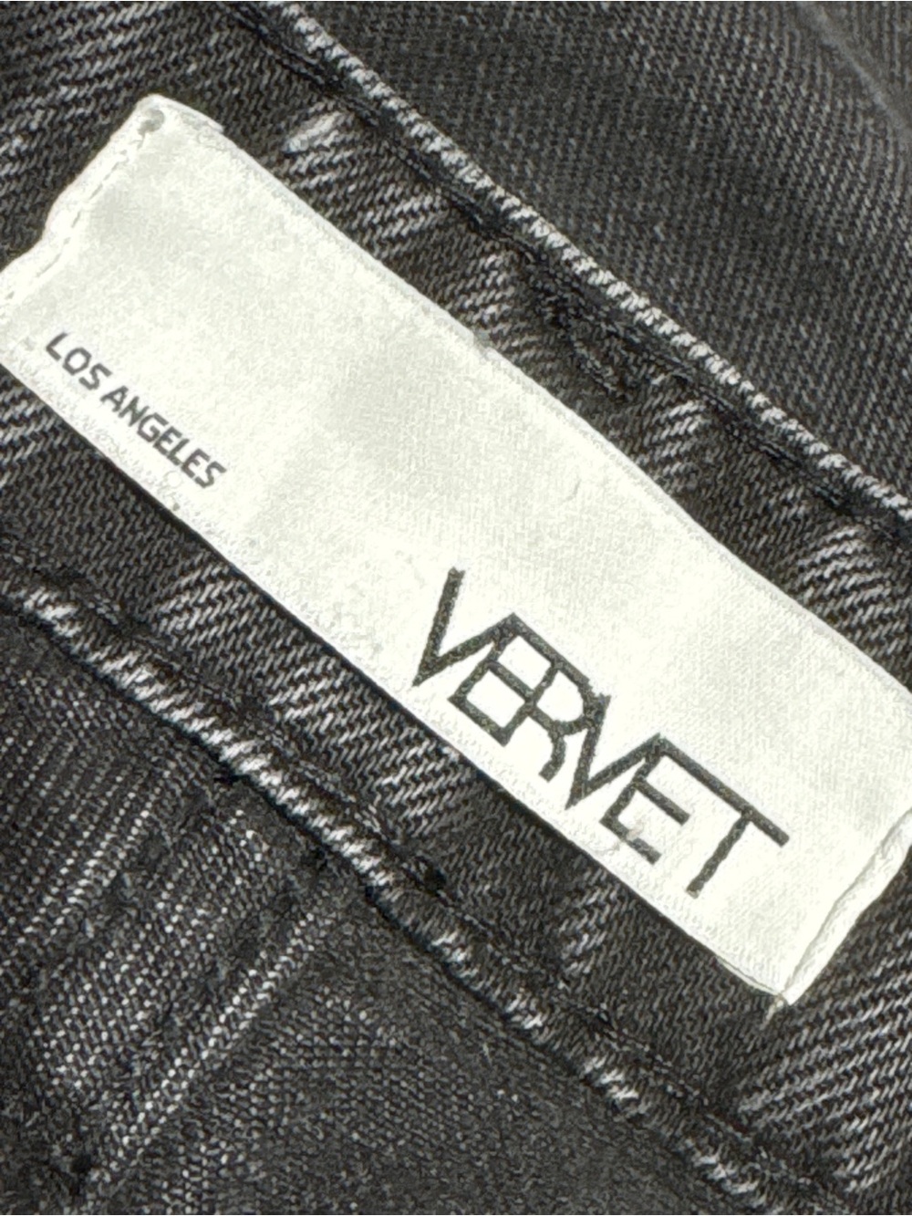 VERVET High-Rise Wide-Leg Distressed Ankle Jeans 28 Washed Black EUC - Picture 4 of 11